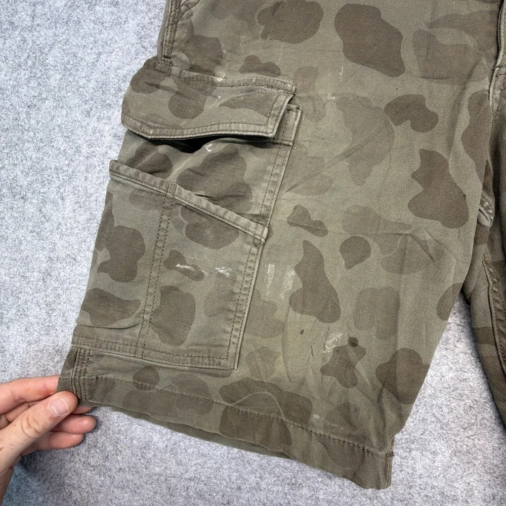 Vintage Carhartt Camo Cargo Shorts Mens 34 Brown  Baggy Grunge